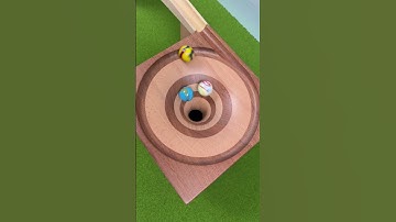 Marble Run Race ASMR Marbles falling in a vortex #14 Slow Motion Large colorful marbles