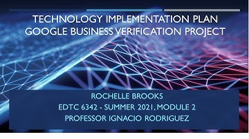 Technology Implementation Plan for Google Program