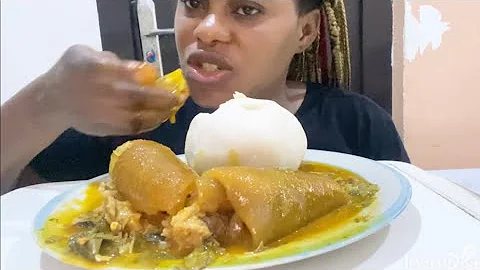 Asmr Mukbang Oha Soup with Fufu / African Food Mukbang