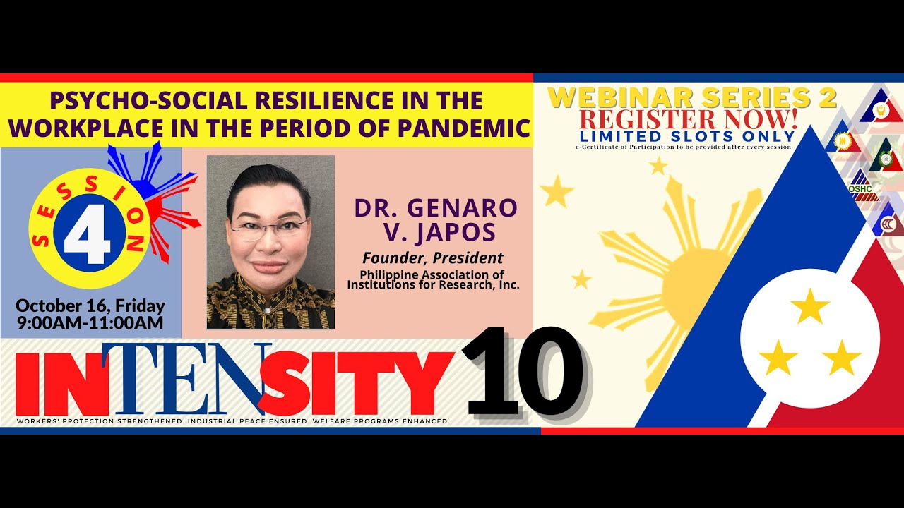 DOLE NorthMin WEBINAR SERIES 2 SESSION 4: Psycho-social Resilience in the Workplace during Pandemic