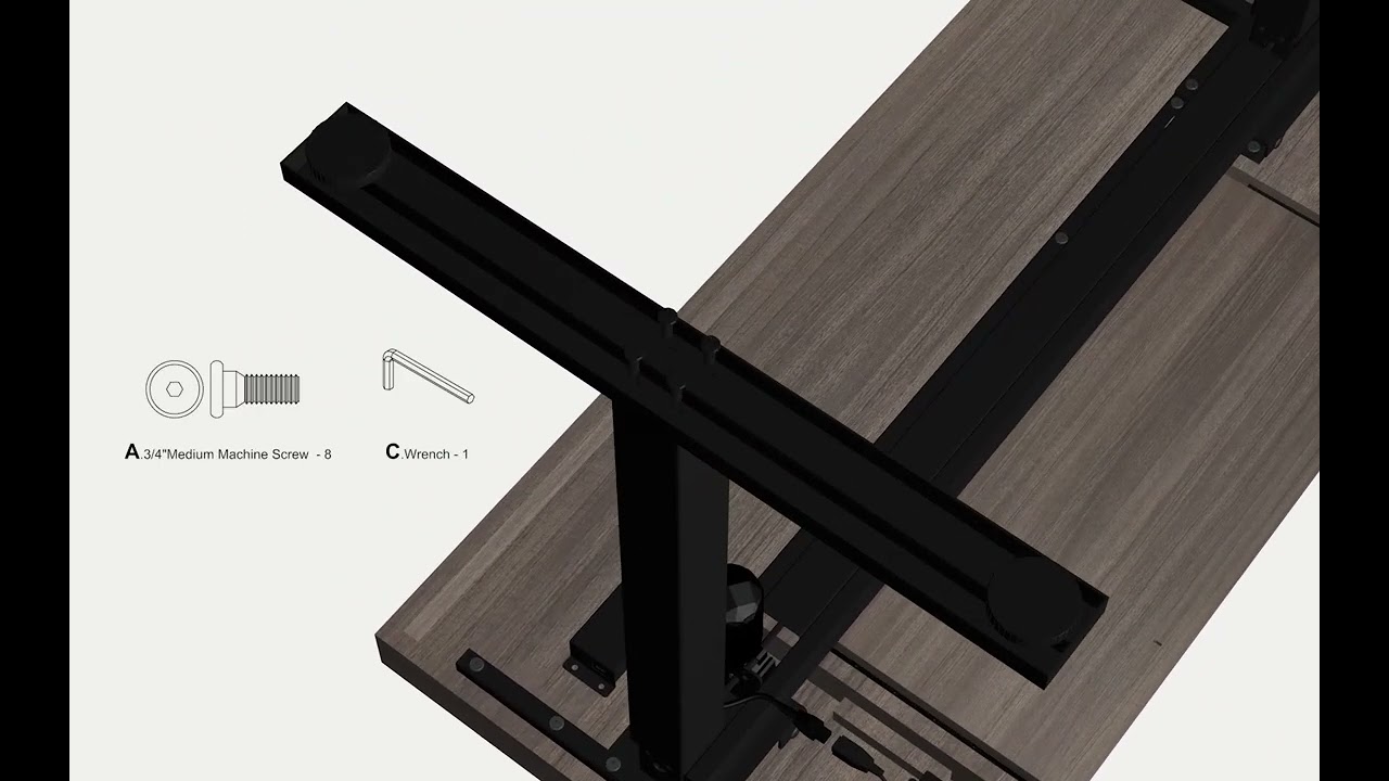 k305 KOWO Electric Height Adjustable Standing Desk with Drawer, 48" Home Office Wooden Computer Desk