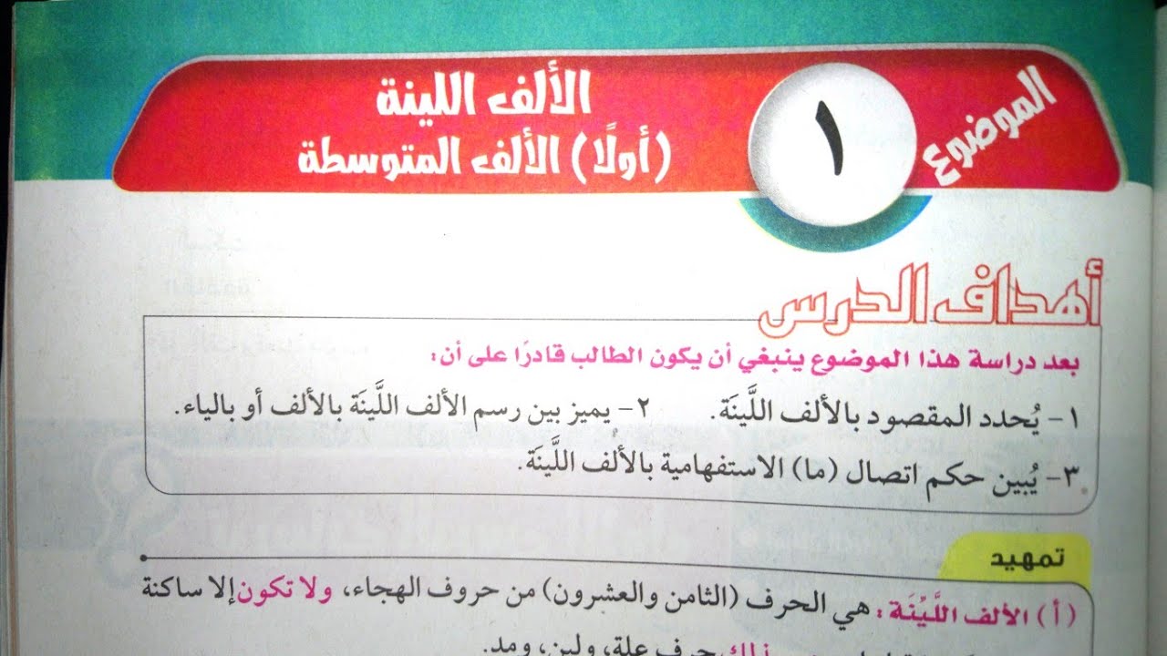 شرح وحل تدريبات الموضوع الأول في الإملاء (الألف اللينة)للصف الثاني الإعدادي الأزهري الترم الأول 2024