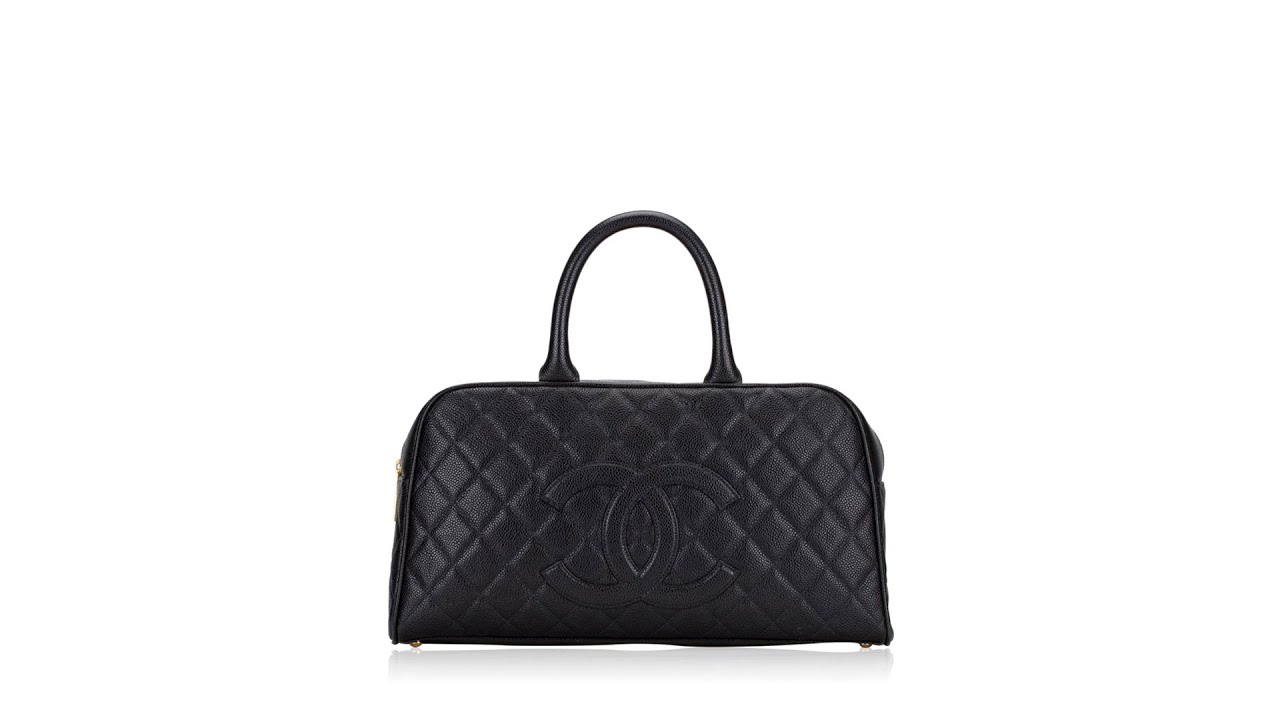 Chanel Caviar Large Bowler Black