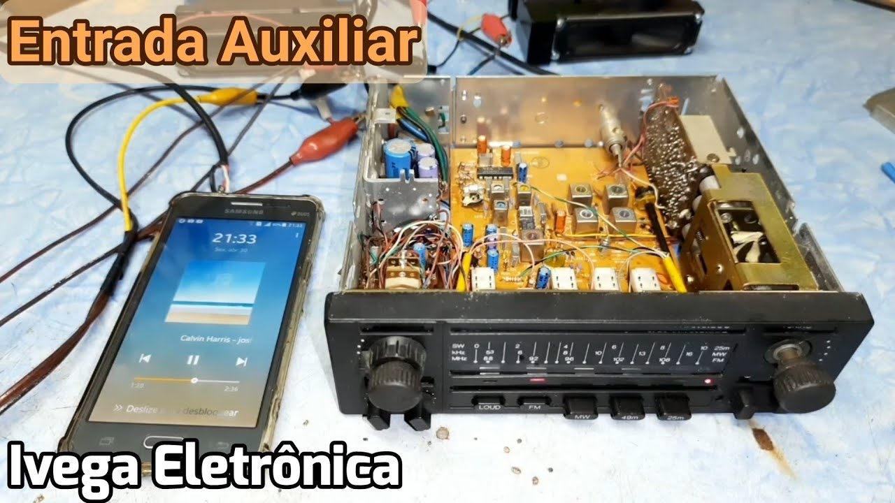 Entrada auxiliar rádio San Francisco, para receptor de Bluetooth ou celular, como fazer!