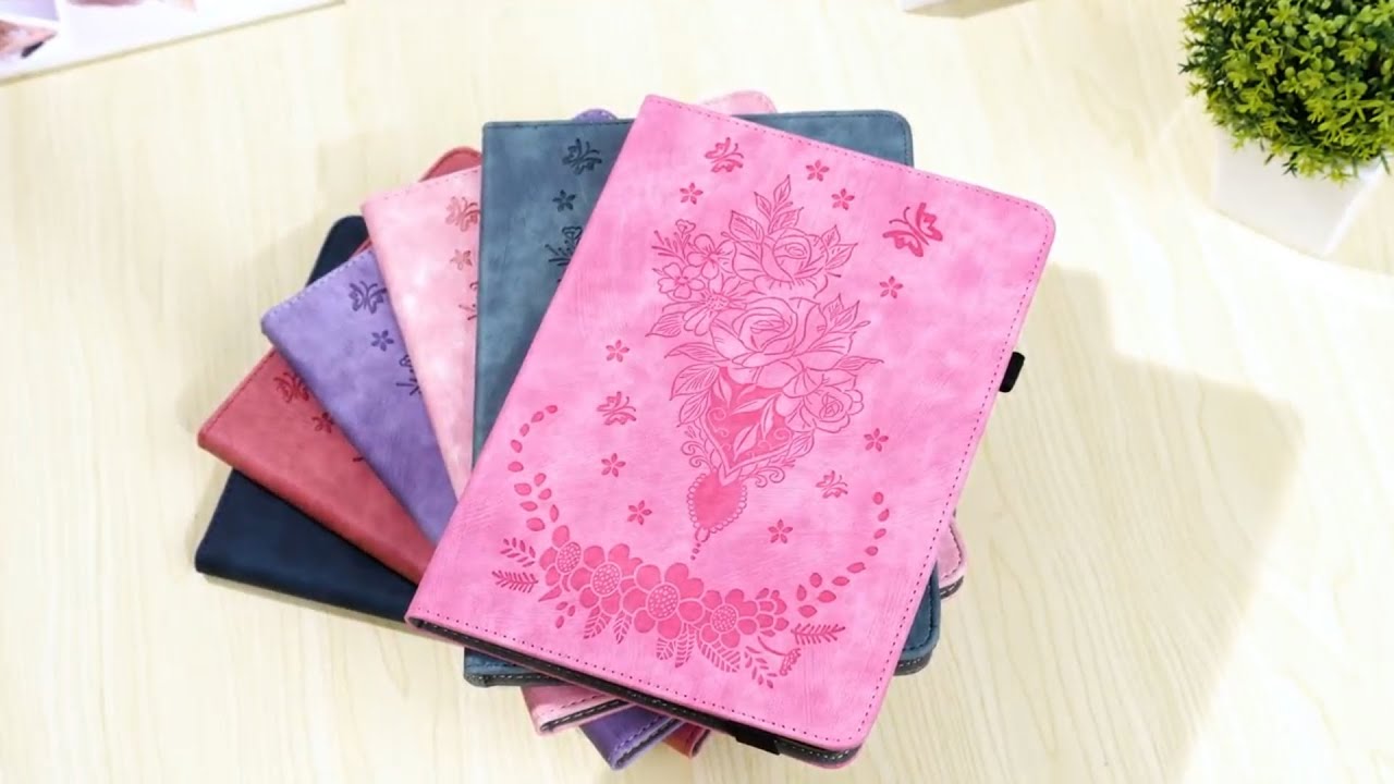 Imprinted Rose Flower Leather Tablet Cover for iPad Pro 11 (2025) / 11 (2024), Galaxy Tab A11+...