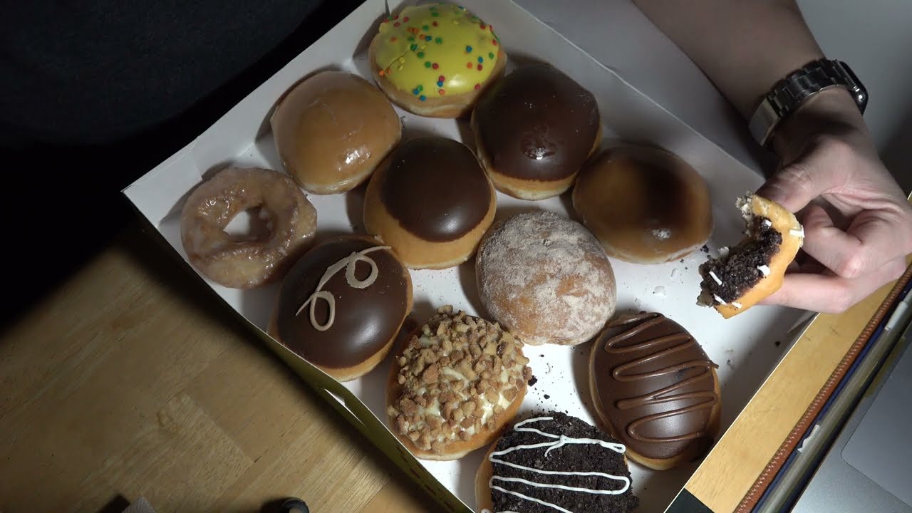 ASMR -  KRISPY KREME DONUTS EATING SOUNDS