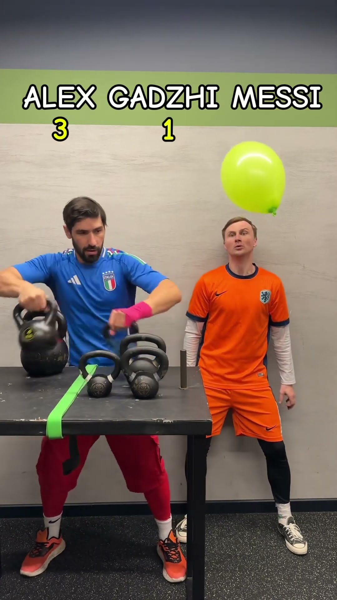 ❌?Alex vs Gadzhi vs Messi | Gym Balloons Challenge ?