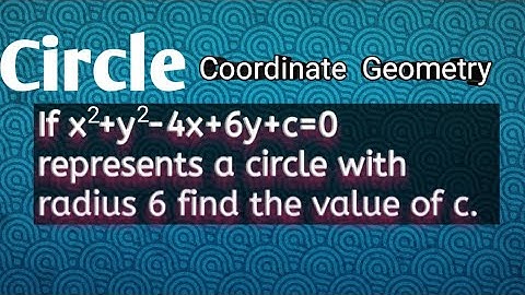 If x^2+y^2-4x+6y+c=0 represents a circle... #Circle #CoordinateGeometry L388