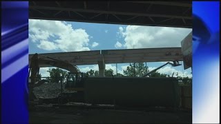 Demolition of Exit 7 underway on I-91 south