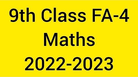 9th Class FA-4 Maths Question Paper 2023✴️//🤯