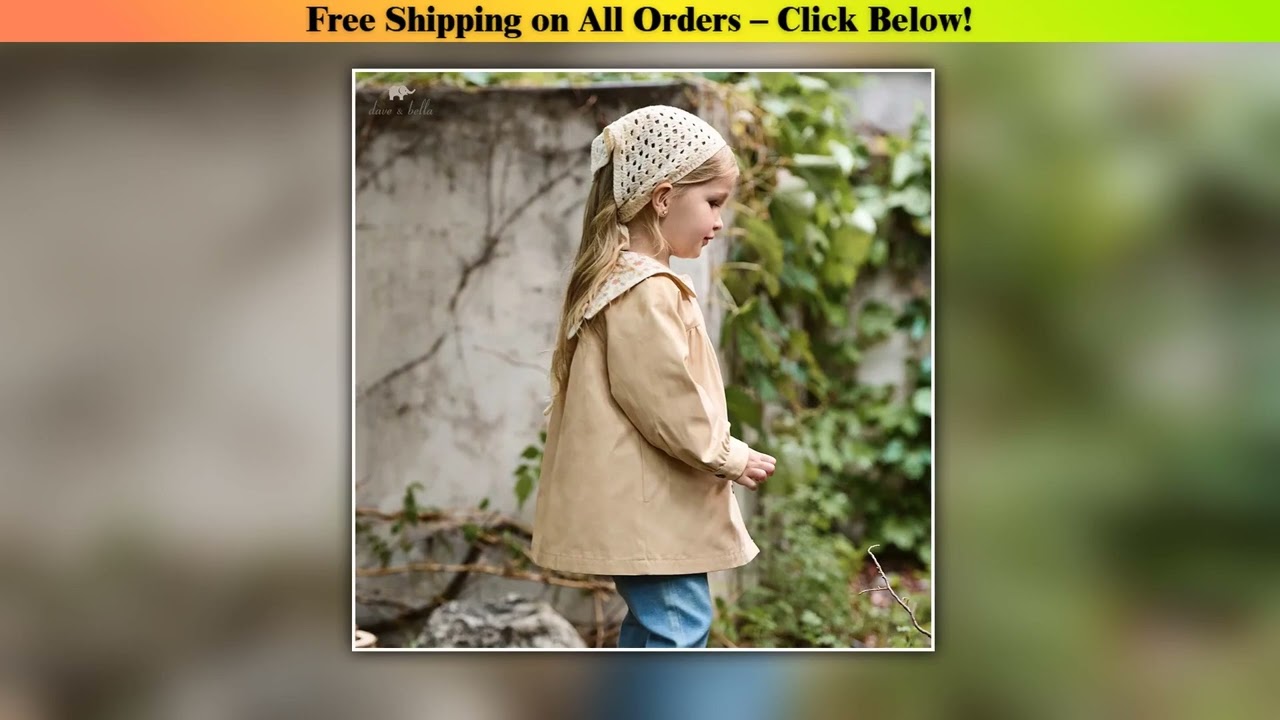 Dave Bella Children's Windbreaker Kids Jacket Autumn Fashion Casual Lovely Cute Baby's Coat Party