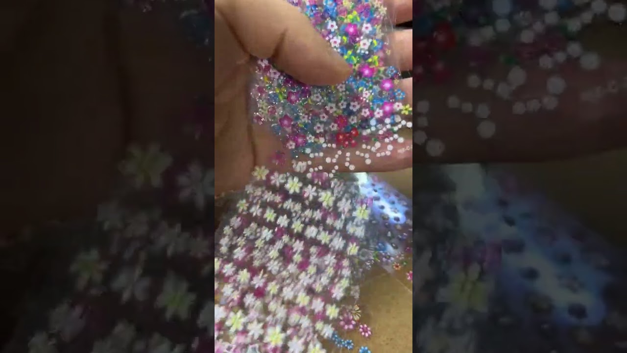 3D Colorful Flowers Cherry Blossoms Rose Daisy Nail Decals