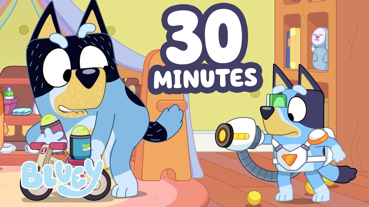 Play: Dad Gets a Surprise: half an hour of family-life Bluey compiled together