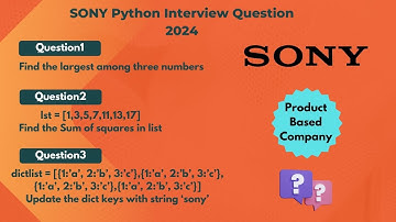 SONY Python Interview Questions