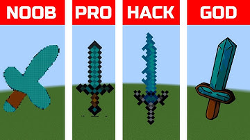 NOOB VS PRO VS HACK VS GOD Minecraft Pixel Art Diamond Sword