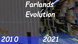 Evolution of the Minecraft java Far Lands (2010 - 2021)