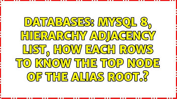 MYSQL 8, Hierarchy Adjacency list, How each rows to know the top node of the alias root.?
