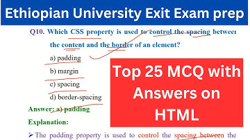 🔴Top 25 MCQA Web Page Development Part 1: HTML #Ethiopia #Video 1