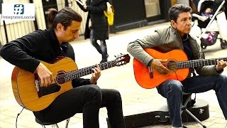 Two Spanish Flamenco Street Performers Guitar Music - 4K HD
