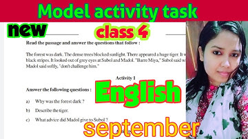 #Class 4 model activity task | English | #part 6 | September