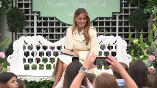 First Lady Melania Trump Reads to Children at the 2025 White House Easter Egg Roll