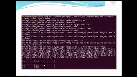 APACHE SQOOP EVAL OPERATION
