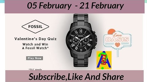 Amazon Fossil Valentines Quiz Answers | 05 February 2021