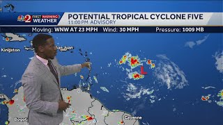 PTC Five likely to develop into tropical depression within next few days, NHC says | Sunday 11 p....