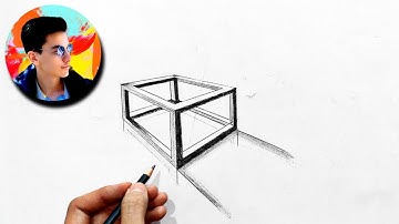 3d cube drawing | how to draw a 3D cube with two point perspective so easy | 3D drawing