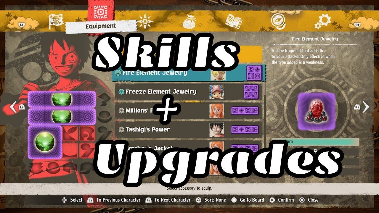 A Basketmaker's Odyssey 技法書 One Piece Odyssey #43 Skills, Upgrades, Accesories, and Cutscenes