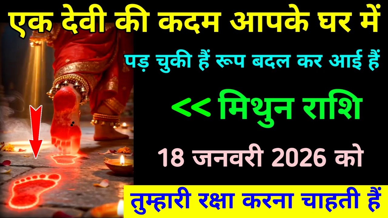 मिथुन राशि 18 जनवरी 2026 एक देवी की कदम आपके घर में पड़ चुकी हैं रूप बदल कर आई हैं। 