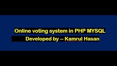 online voting system in php mysql