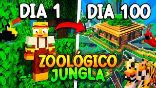 Pasé 100 DÍAS Construyendo un ZOOLÓGICO con ANIMALES de la SELVA en MINECRAFT 🐵🐼