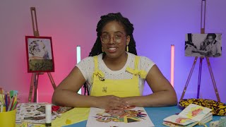 Artist demonstration: how to create a narrative collage portrait