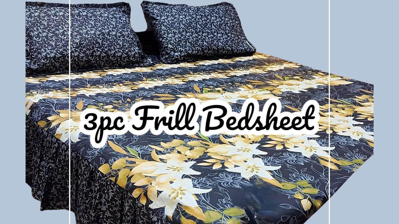 Alkaram Stores Cotton Frill Bedsheets, 3pc Bedsheets YouTube