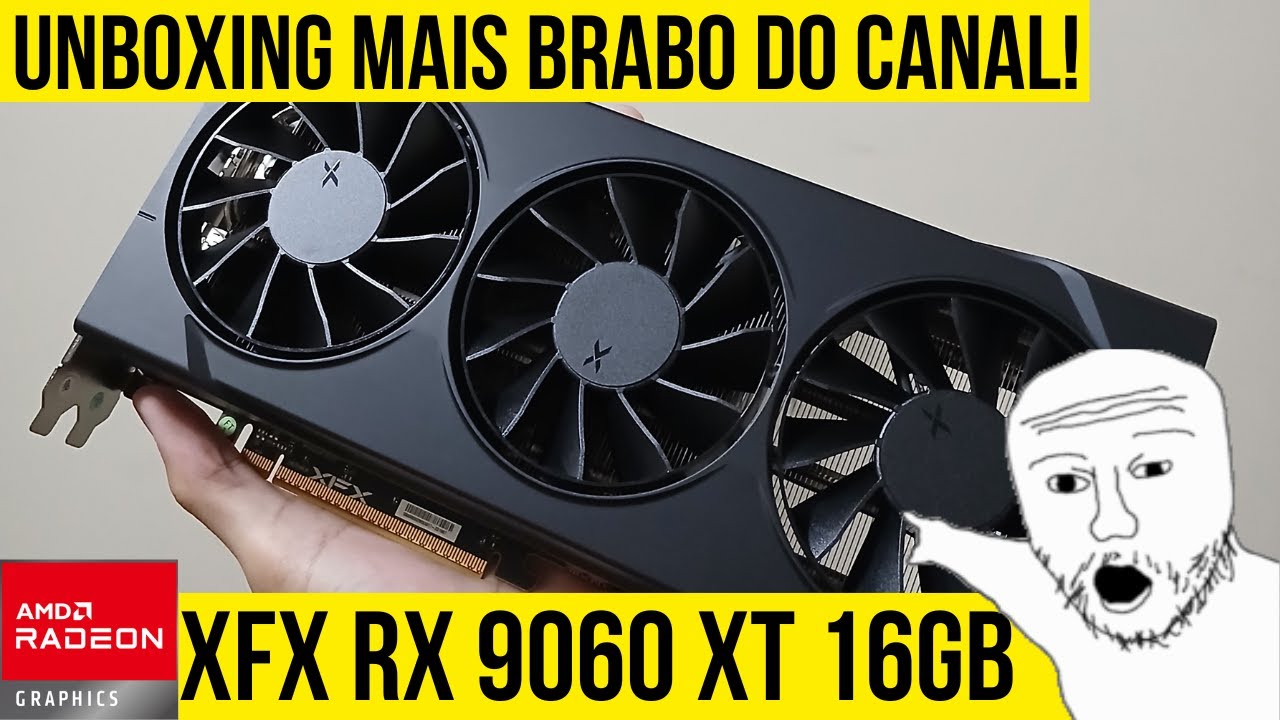 UNBOXING DA XFX RX 9060 XT OC AMD Radeon 16GB Triple Fan - O PC TA COMPLETO!