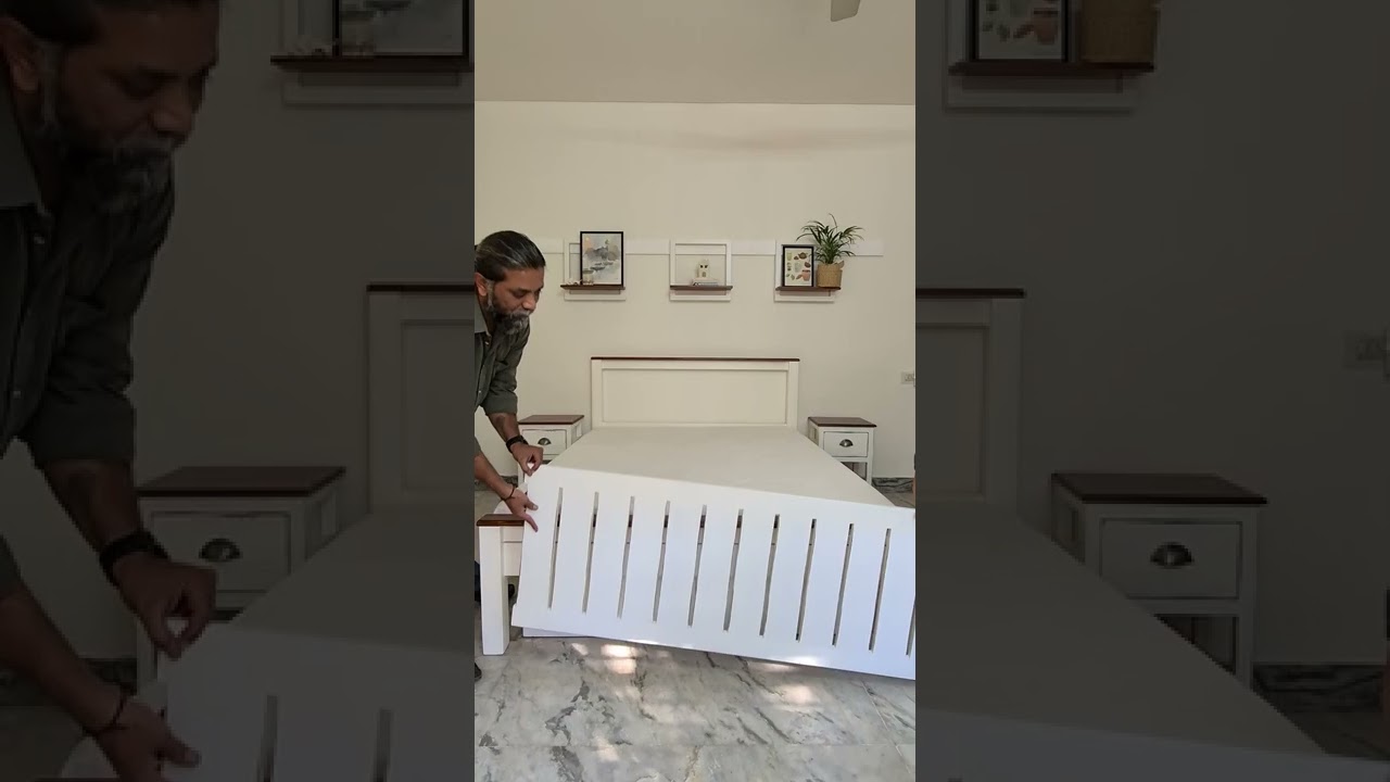 Unique 3in1 Bed Headboard Design Handcrafted "CustHummade" Home