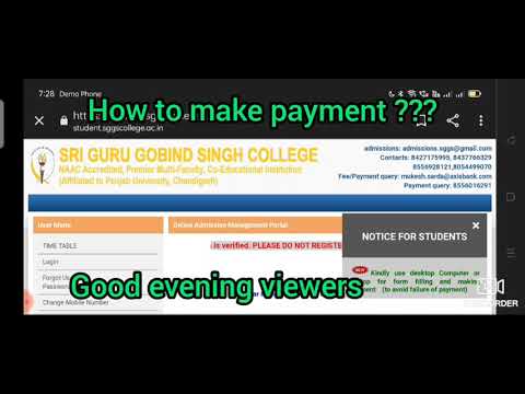 # special video how to make payment for Guru Gobind Singh College, Chandigarh, dhe Chandigarh adm.