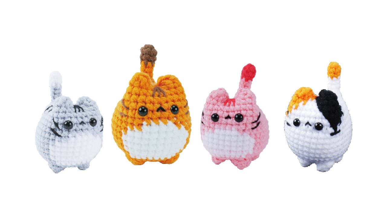 Little pink and gray cats & Big orange cat-4：How to crochet the