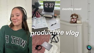 productive vlog *monthly reset* 🎧🪴🌟