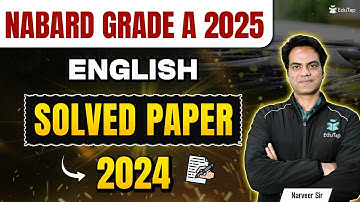 NABARD Grade A Previous Year Question Paper 2024 | NABARD Grade A Phase 1 English Solved PYQ PDF