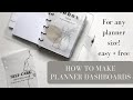 PLANNER DASHBOARD DIY | How to make your own planner dashboard inserts | Easy planner Canva tutorial