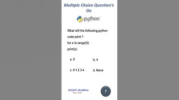 Multiple Choice Questions on Python ( python for beginners Short - 13)