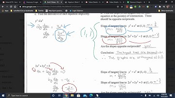 Calculus Notes 2.5B (HW 21) Implicit Differentiation and Applications - Video 3