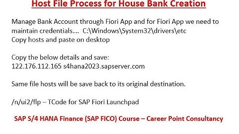 Host File Process for SAP Fiori App