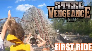 FIRST RIDE - STEEL VENGENCE at CEDAR POINT! (POV reaction)