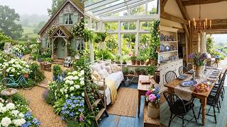 🏡 Small Town Living  Peaceful Sunday Garden Inspiration  Distressed Vintage Decor 🌸