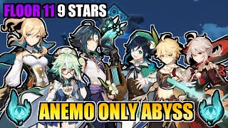 Floor 11 Anemo Characters only (9 Stars, 1.6 Abyss)