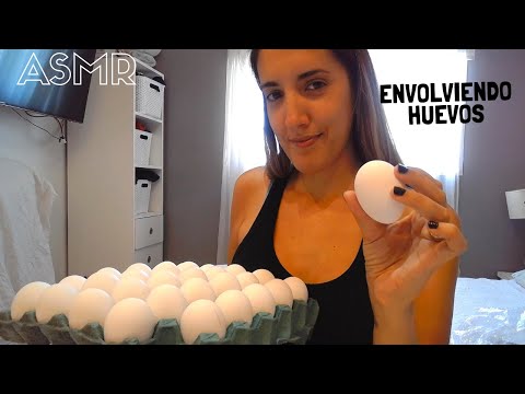 ASMR español - Empaquetando HUEVOS - plastic and paper sounds