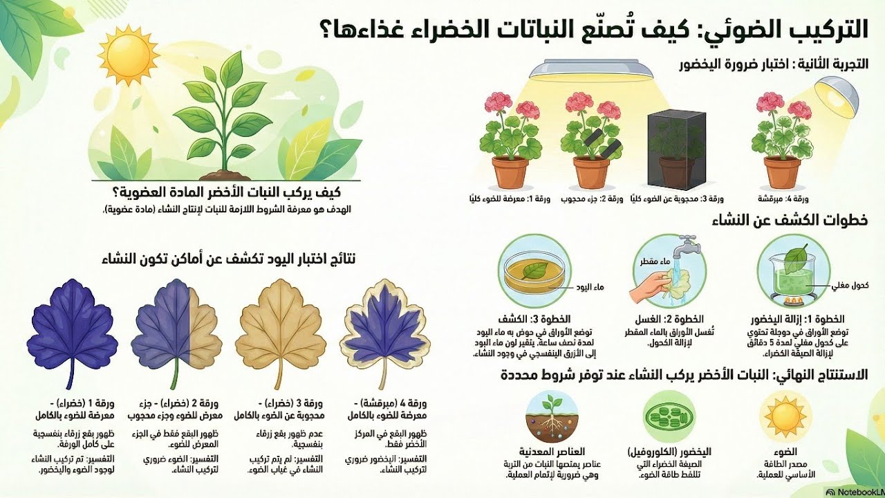 التركيب الضوئي، شروطه و نواتجه، سنة أولى متوسط مادة العلوم الطبيعية.